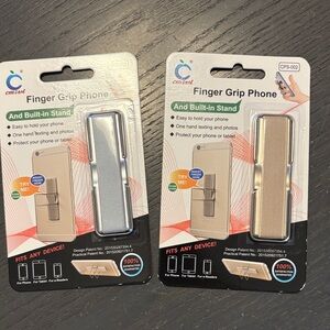 Finger Grip Phone Stand - Silver and Gold